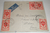 Lettre par avion affranchie de timbres poste du Cameroun oblitérés.