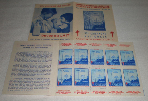 Carnet de 10 timbres contre la tuberculose