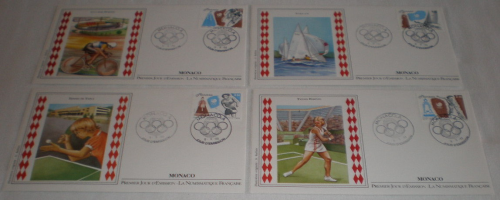 Enveloppes premier jour Monaco année  1988. N°1645 à 1648. 4 valeurs. Jeux  olympiques d'été.