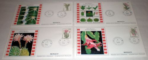 Monaco 1994 enveloppes série 4 valeurs Flore du jardin