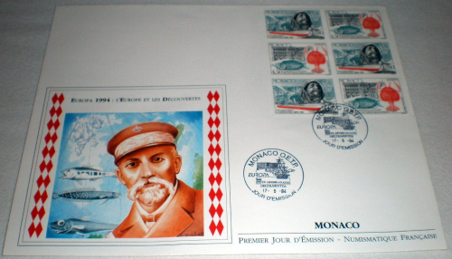 Enveloppe premier jour Monaco année 1994. N°1935 /1936. Bloc de 6 T.P  Europa.