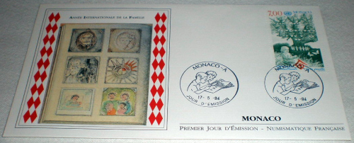 Enveloppe premier jour  Monaco année  1994.  N°1939.  Année internationale.