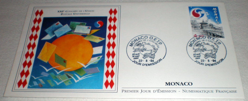 Enveloppe premier jour  Monaco année 1994. N°1944  XXI ème congrès.