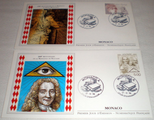 Enveloppes premier jour  Monaco  année 1994. N°1962 à 1963.  2 valeurs. 300ème  anniversaire.