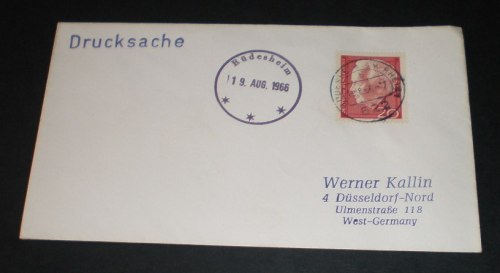 Enveloppe souvenir philatélique  Allemagne, année 1966.