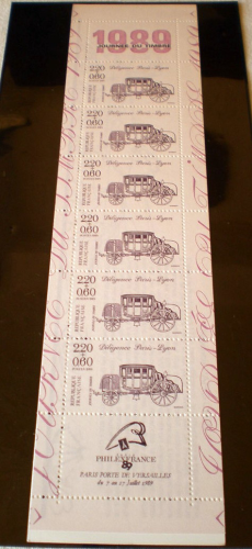 Journée du timbre 1989 carnet non plié de 6 timbres diligence N°BC2578A