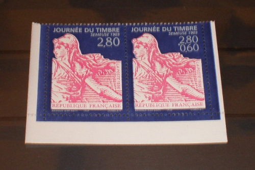 Paire de timbres France provenant de carnet J.T. Réf :YVERT & TELLI ER. N° P 2991 A, année 1996.