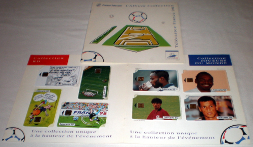 Télécartes France 98 collection joueurs du monde avec 4 joueurs, 4 continents souvenir de la coupe  du monde  98.