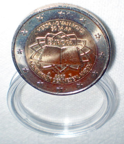 Monnaie 2 Euro Commémorative, année  2007  des Pays Bas. 50  ans du traité de Rome.