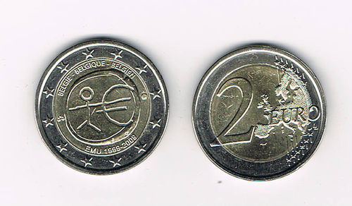 Pièce de 2Euro commémorative Belgique 2009 -10 ans de l'Euro