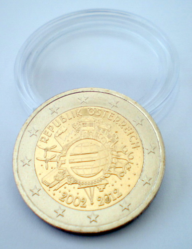 Monnaie 2 Euro Commémorative Autriche, année  2012. 10 ans de L'Euro