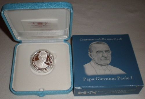 Pièce 5 Euro argent rare Vatican 2012 Papa Giovanni Paolo I