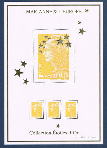 Marianne & L'Europe Collection étoiles d'or Très rare