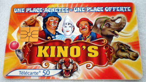 Télécarte utilisée. Réf:Phonecote,  Volume 1-N° F1048. 3 / 00 Cirque Kino's  Marseille.