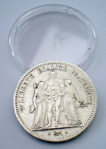 Pièce argent 5 francs 1848 A Hercule.