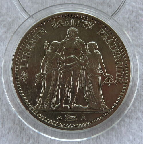 Pièce 5 Francs Hercule IIème république argent 900% Date 1849A