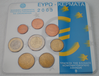 Coffret BU de Grèce, année 2003 contenant 8 pièces de 1 centime à 2 Euro.