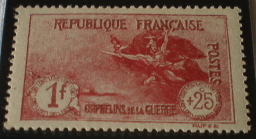 Timbre poste France, année 1927 T.P.1.f,+ 25c.carmin N°231, Neuf* gomme d'origine avec trace de  charnières.