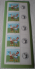 Timbres mini bloc gommé année 2007. T.P. pour anniversaires, émis en feuille de 5 timbres avec vignettes attenantes.