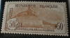 Timbre poste France année 1918. T.P. 50c.+50c. brun et brun. Réf153 Neuf* gomme d'origine avec trace de charniére. le lion de Belfort, réplique de Paris.