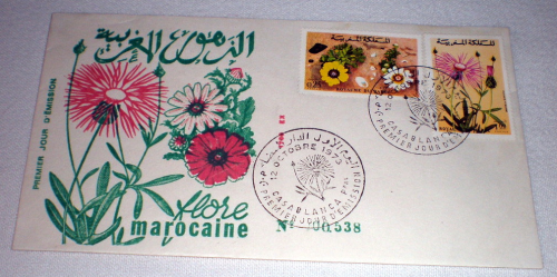 Enveloppe 1er jour,  oblitération Casablanca. Thématiques  Fleurs Marocaine. Lot N°179.