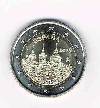 Pièce 2 euro commémorative Espagne, année 2013 hommage au monastère de St Laurent de L'escurial.