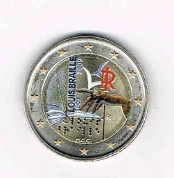 2 Euro commémorative colorisée Italie 2009