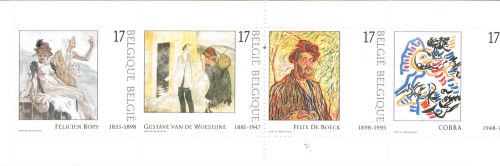 Timbre Belgique, année 1988 carnet de quatre valeurs neuf**. Musée des Beaux Arts de Gan.