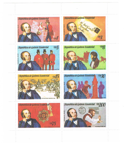 Bloc feuillet dentelé 8 timbres neufs thématique personnages Lot N° 265 .