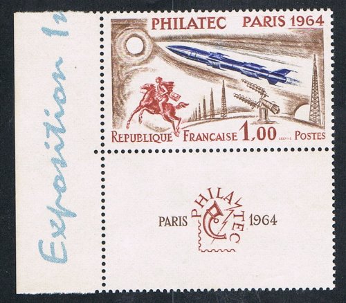 France timbre N°1422 PHILATEC à Paris 1964
