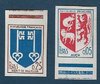 Série 1966 rare deux timbres non dentelés Armoirie Auch Mont-de-Marsan