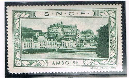 Vignette vert représentant Amboise S.N.C.F. Helio-Vaugirard.