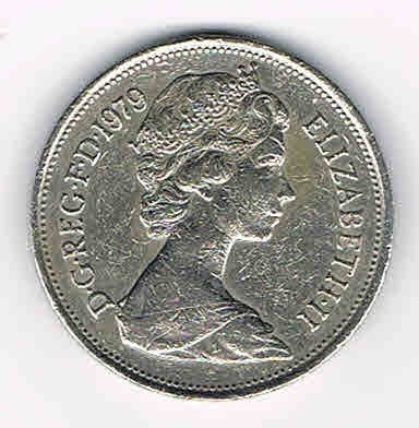 Pièce Royaume-Uni de 10 New pence année 1979, Elizabeth II ,monnaie de qualité TTB , pièce livrée sous capsule.