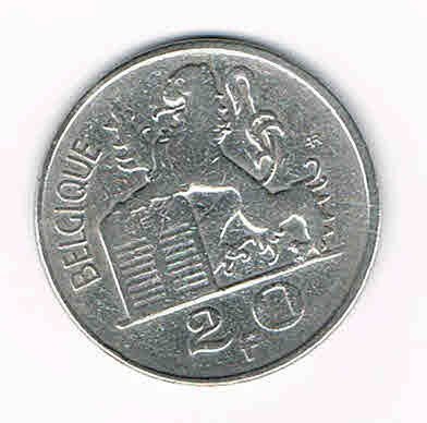 Pièce Belgique de 20 Frances argent Mercury  année 1953 , Tete  Mercury, monnaie de qualité TTB ,livrée sous capsule.