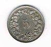 Pièce de Suisse type 5 rappen, confoederatio Helvitaca, date de frappe 1958, monnaie livrée sous capsule.