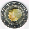 Pièce de Monnaie des Pays-Bas de 2 Euro commémorative colorisée année 2013, commémorant l'Abdication de la Reine Beatrix, livrée sous capsule.