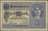 Billet banque Allemagne de 5 Mark, date de création 1917, N° de contrôle U. 10007671, état de conservation T.T.B.billet ayant circulé de bel aspect, livré sous pochette.
