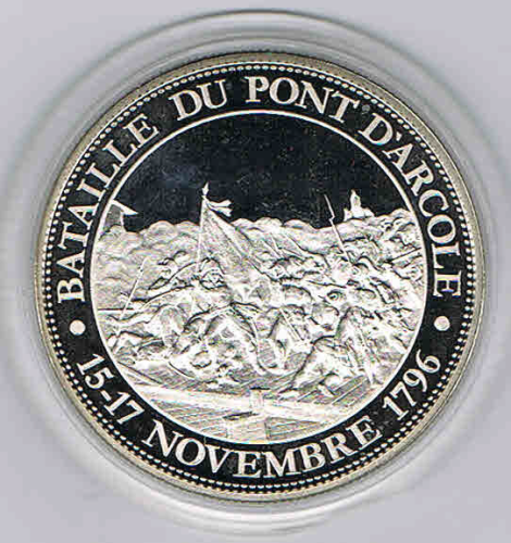 Médaille souvenir du patrimoine de France, bataille du pont D'Arcole les 15-17 Novembre 1796, médaille livrée sous capsule.