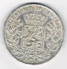 Pièce de Belgique  5 FR argent type Léopold II roi des belges, année 1876.