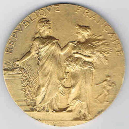 Médaille en argent dorée, signée A.D. Alphée Dubois, ministère de l'agriculture, médaille livrée sous capsule.