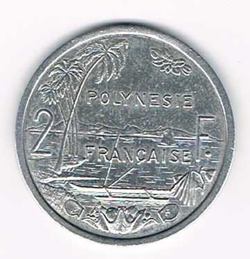 Pièce 2 Francs Polynésie Française aluminium année 1998 état Superbe, monnaie livrée sous capsule.