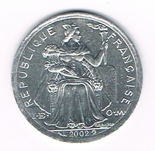 Pièce 1 Francs Polynésie Française aluminium année 2002 état Superbe, monnaie livrée sous capsule.