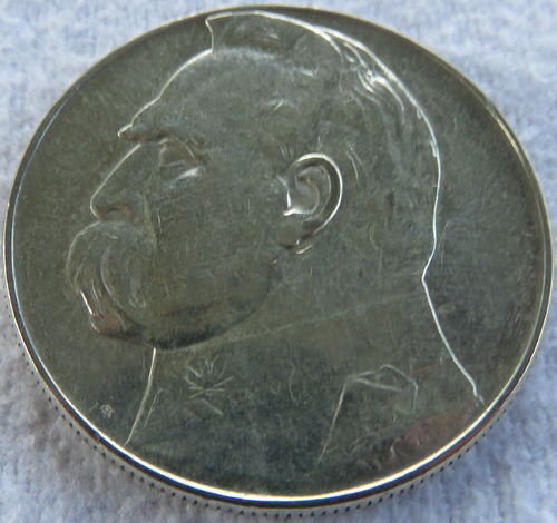 Pologne 1936 Pièce 10 Zlotych argent Profil de Josef Pilsudski