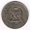 Pièce dix centimes bronze type Napoléon  III tête laurée 1862K, état de conservation T.T.B. Description : Aigle déployé, la tête à droite reposant sur foudre.