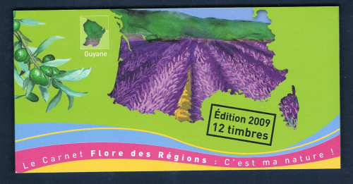 Carnet Flore des régions C'est ma nature, du sud de la France 2009, carnet 12 timbres autocollants.