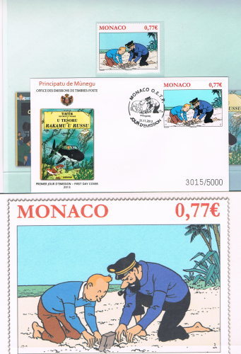Encart souvenir folder TINTIN de Monaco encart philatélique
