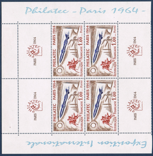 Bloc 4 timbres N°1422  Phlilatec Paris 1964