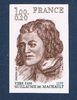 Philatélie timbre non dentelé, essai polychrome, année 1977 N°1955 Neuf**, légende :Guillaume de Machault.