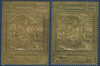 Série de deux timbres gaufrés OR du Yémen, timbres très rares dentelés et non dentelés.