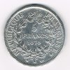 Monnaie 5 Francs argent, année 1878 K type Hercule, Avers: Liberté, Egalité, Fraternité.